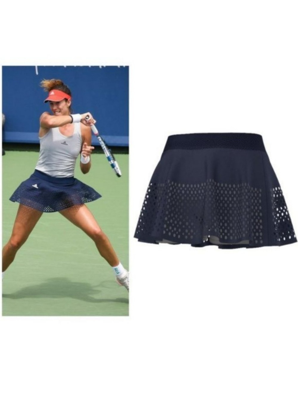 Nwt Adidas Stella McCartney Laser tennis skort skirt Navy Blue Large
